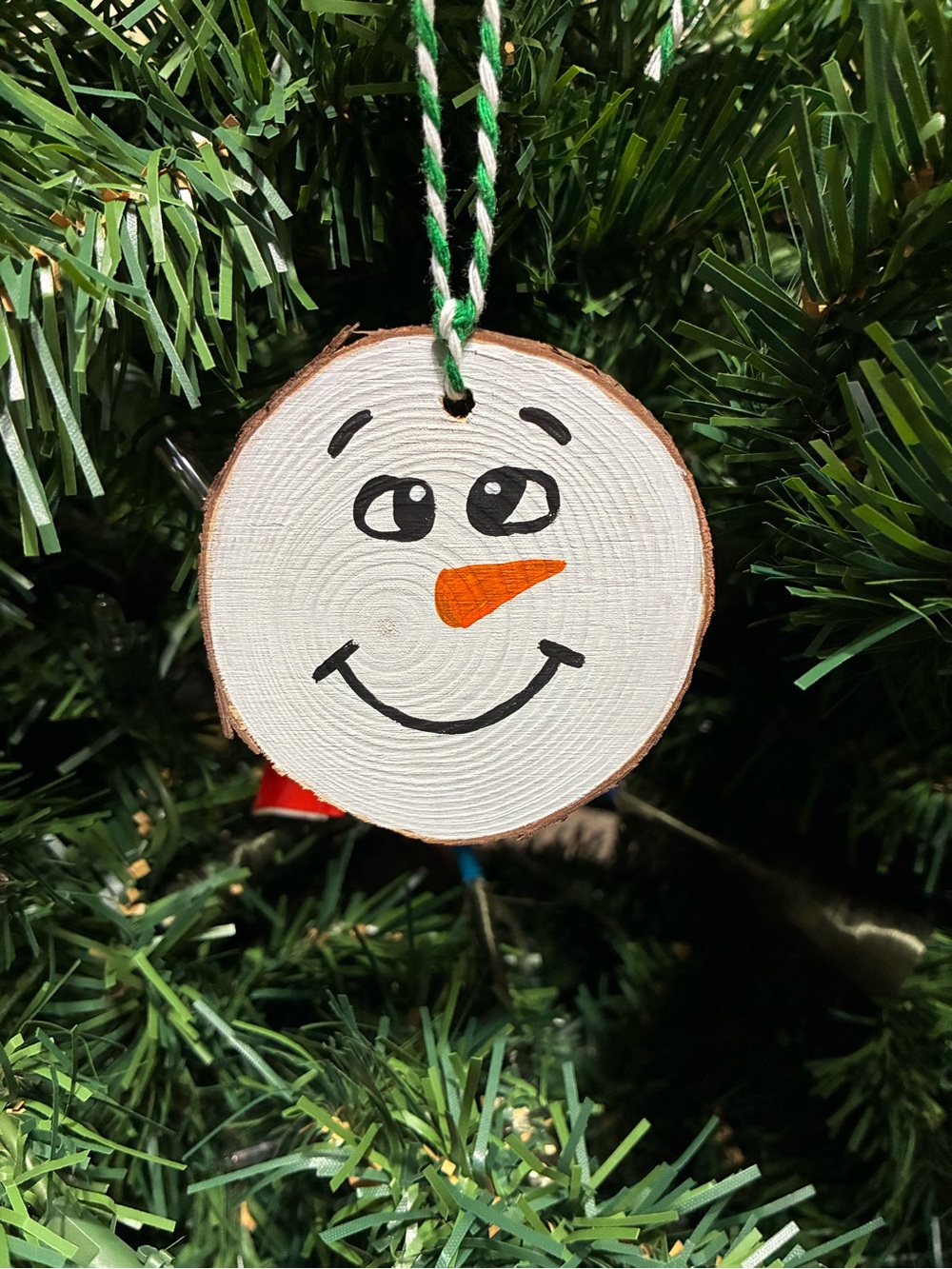 Silly Snowman Painted Ornament